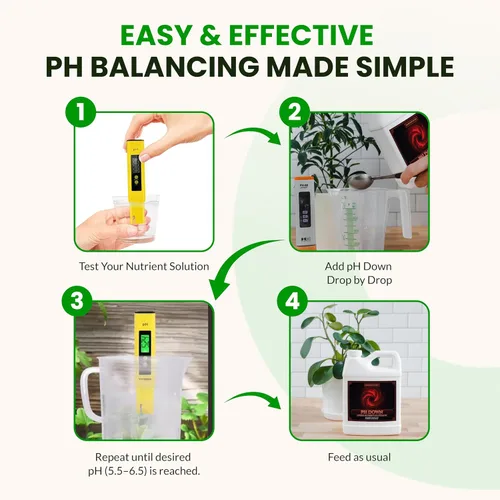 Vista 7 de Humboldts Secret pH Down para Plantas Ajustador y Equilibrador de pH Líquido para Suelo, Coco, Hidroponía Solución Concentrada de Ácido