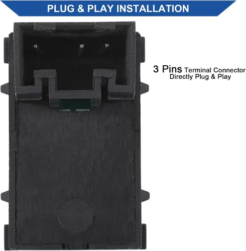 Vista 3 de Obaee Interruptor de control de ventana eléctrica para puerta, botón lateral del pasajero, compatible con VW Volkswagen Golf Caddy Rabbit EOS Jetta