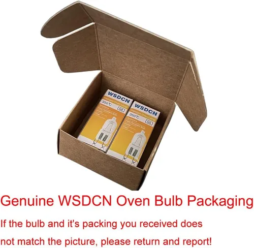Vista 2 de 2 Pack, Fulfilled by Amazon, WSDCN G9 120 Volt 40W Bombilla de Horno Halógena 350°C Bombilla de Luz de Horno