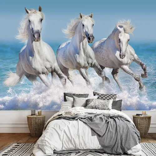 Vista 37 de wall26 - Caballos en el campo - Mural de pared extraíble Papel pintado autoadhesivo grande - 66x96 pulgadas