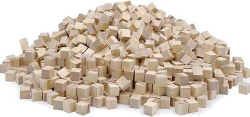 Vista 13 de Bloques de madera para manualidades, cubos de madera sin terminar, bloques cuadrados de madera de pino natural de 1 cm, cubos de madera para artes