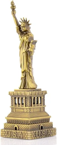Vista 2 de Estatua de la Libertad Modelo - Estatua metálica - Figura para recuerdos (5.9 pulgadas)