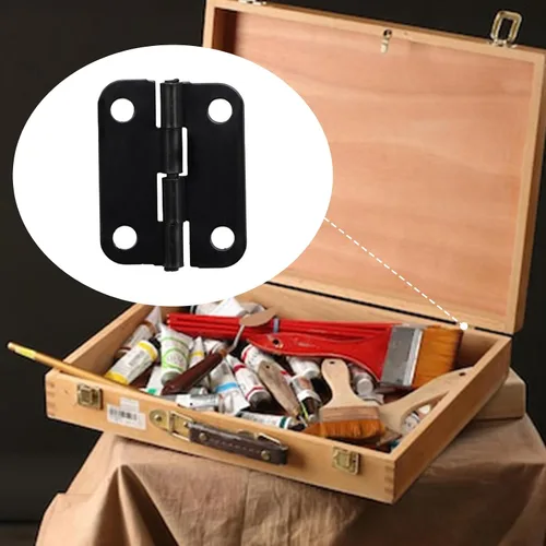 Vista 3 de Antrader Bisagras para Gabinete, Bisagra de Tope Plegable de Metal de 1" x 3/4" para Puerta de Gabinete y Armario, Negro, Paquete de 24