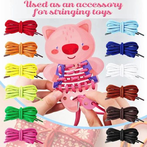 Vista 5 de Chuangdi 72 piezas de cordón de encaje colorido con cuentas creativas para tejer, proyectos de roscado, suministros de fabricación de joyas, 12