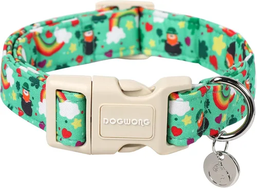 Vista 14 de DOGWONG Collar de perro de San Valentín, collar de perro con estampado de corazones para perros grandes, lindos collares de primavera, hembra