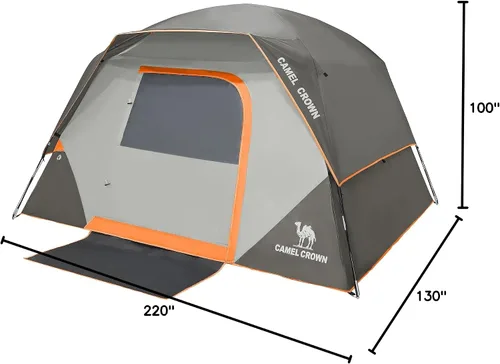 Vista 8 de CAMEL CROWN Tents for Camping 4/6 Person Tent Waterproof Easy Setup Backpacking Tents