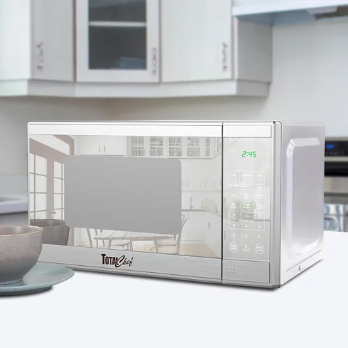 Vista 2 de Total Chef Horno microondas de 0.7 pies cúbicos - Microondas compacto de encimera, pequeño electrodoméstico de cocina de acero inoxidable