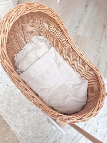 Vista 7 de Wiklibox Cochecito de muñeca de ratán natural, hecho a mano en Europa, se adapta a muñecas de 17 pulgadas y juguetes de peluche, cochecito de muñeca