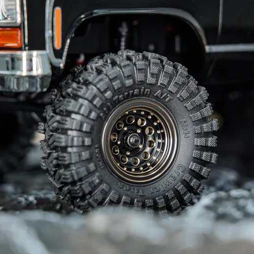 Vista 5 de Juego de neumáticos de rueda Beadlock de 1.0 de latón con revestimiento negro INJORA para Axial SCX24 AX24 TRX4M FCX24, actualización 1/24 1/18