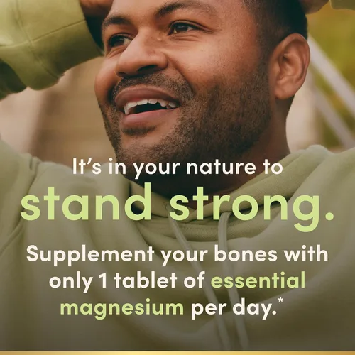 Vista 4 de Nature's Bounty Tabletas de magnesio de 500 mg, suplemento de magnesio de alta potencia para la salud ósea y muscular, apoyo para todo el cuerpo