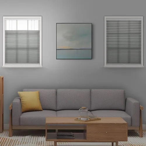 Vista 5 de Persianas celulares sin cordones con filtro de luz personalizado, persianas para oscurecer la habitación, 17 pulgadas de ancho x 36 pulgadas de Beige
