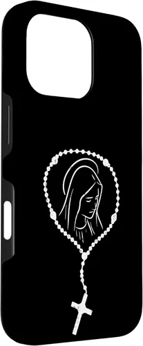 Vista 54 de iPhone 16 Rosario Virgen María Dios Jesús Fe Religioso Católico Estuche de Regalo