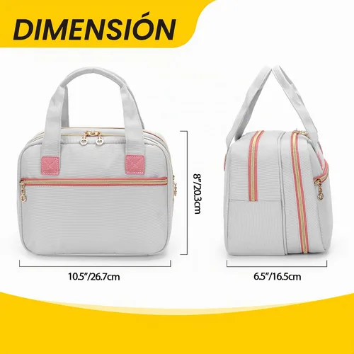 Vista 6 de Damero Bolsa para extractor de leche compatible con el extractor de leche Gris claro Rosa