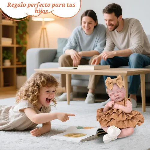 Vista 6 de Aori - Muñecas bebés Reborn realistas - Muñeca recién nacida durmiente de 20 pulgadas, niña realista con set de alimentación y atuendo - Cuerpo