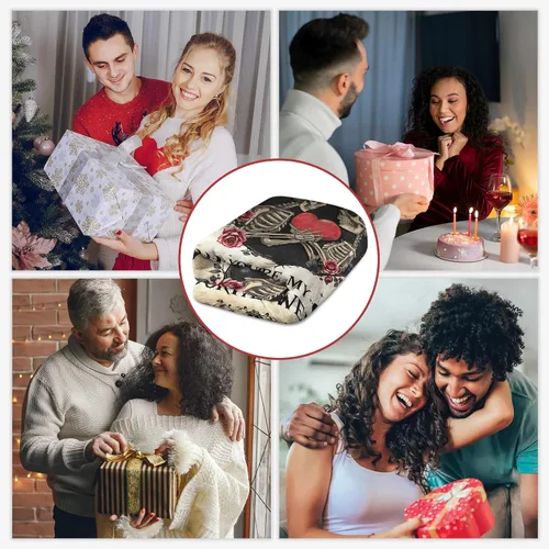 Vista 7 de GEEMBI Regalos de aniversario para parejas para mujeres y hombres, manta de forro polar para sofá cama de 50 x 60 pulgadas, regalo de aniversario
