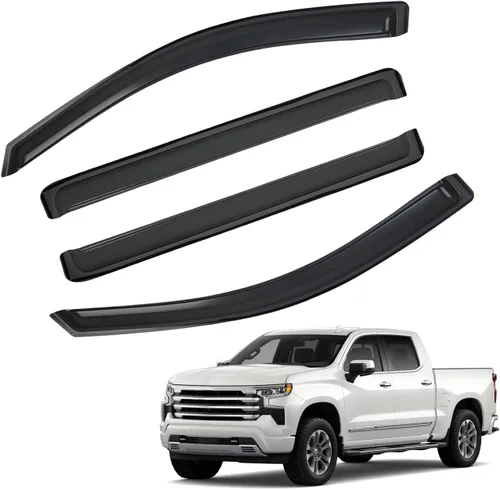 Vista 9 de Protectores de lluvia en canal compatibles con Isuzu D-Max 2004-2010 Double/EXT CAB; 2004-2012 Chevrolet/GMC Colorado/Canyon Crew Cab solamente
