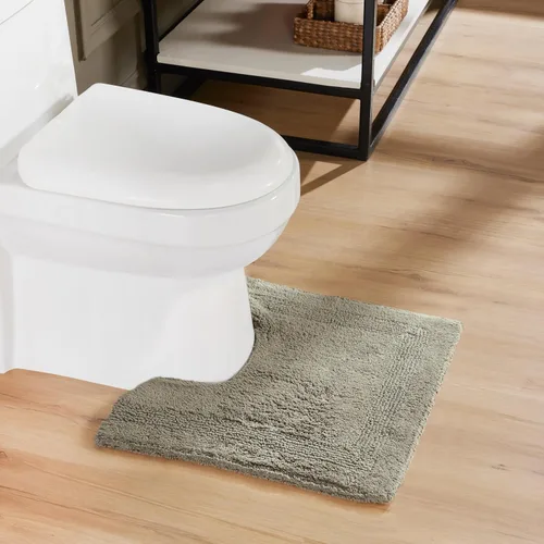 Vista 403 de Better Trends - Juego de 2 alfombras de baño 100% algodón, extra suaves, con borlas, de 17" x 24", alfombra de baño superabsorbente y reversible