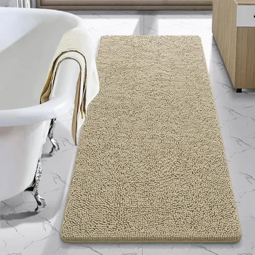 Vista 55 de LOCHAS - Alfombra de baño de lujo lanuda de 24 x 17 pulgadas, color beige