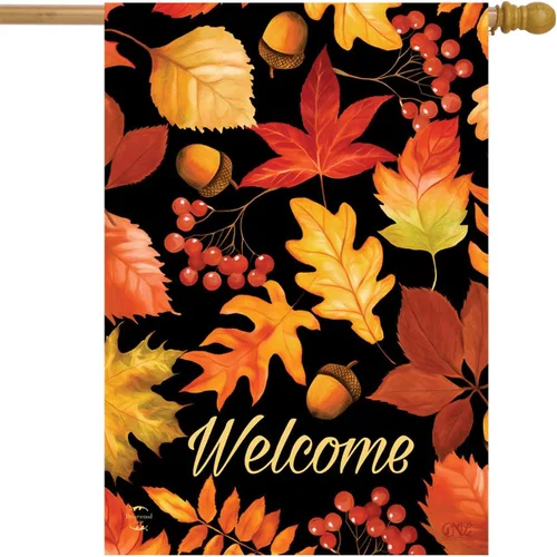 Vista 10 de Briarwood Lane Bandera de arpillera con texto en inglés "Welcome To The Nuthouse