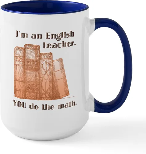 Vista 12 de CafePress Taza de café de cerámica para profesor/matemáticas inglesas, taza de té de 15 onzas