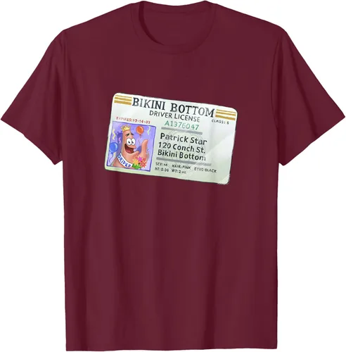 Vista 14 de SpongeBob SquarePants Camiseta con logotipo de Patrick Star Driver License King, Negro