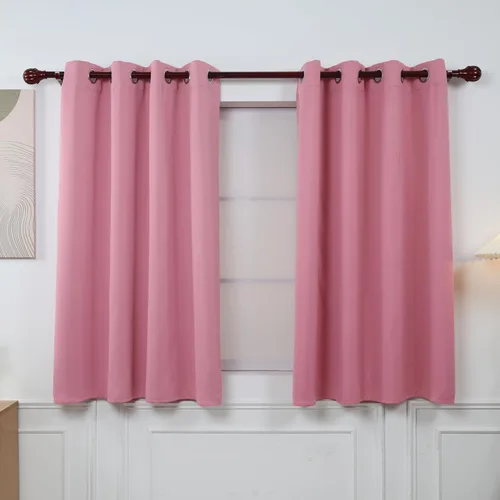 Vista 19 de INLINAS Cortinas opacas para dormitorio, aislamiento térmico, reducción de ruido, juego de 2 paneles de ahorro de energía, beige, 42 pulgadas