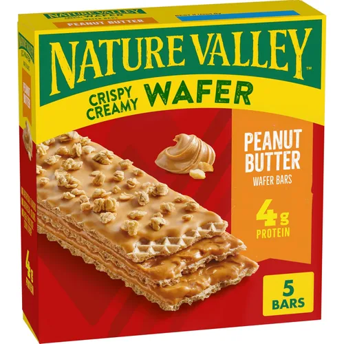 Vista 4 de Nature Valley Barras de Waffle Cremosas y Crujientes, Arándano, Grano Entero, 5 Barras, 6.5 oz