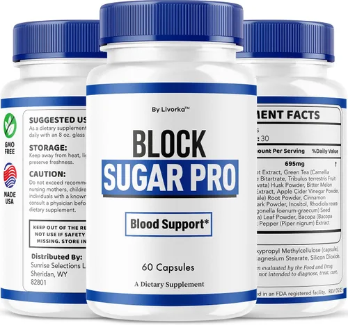 Vista 8 de Block Sugar Pro - Cápsulas oficiales BlockSugar Pro, píldoras de apoyo de suplemento SugarPro de bloque natural, fórmula avanzada, reseñas