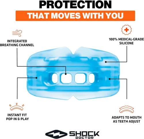 Vista 3 de Shock Doctor Braces - Protector bucal para deportes, protector bucal superior e inferior para lacrosse, hockey, béisbol, fútbol