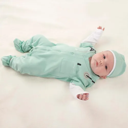 Vista 4 de Canastilla con set de regalo Baby Aspen Big Dreamzzz, 0-6 meses, Verde