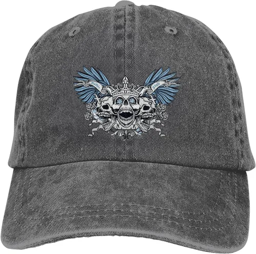 Vista 9 de Cowboy Hat Trendy Hats for Man and Women Djustable Four Season Outdoor Baseball Cap of Hell Skull with Angel Deep Heather