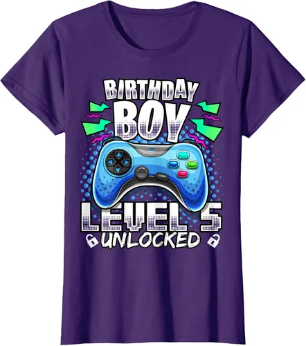 Vista 12 de Camiseta para niños con diseño de videojuegos desbloqueados de nivel 5 Negro