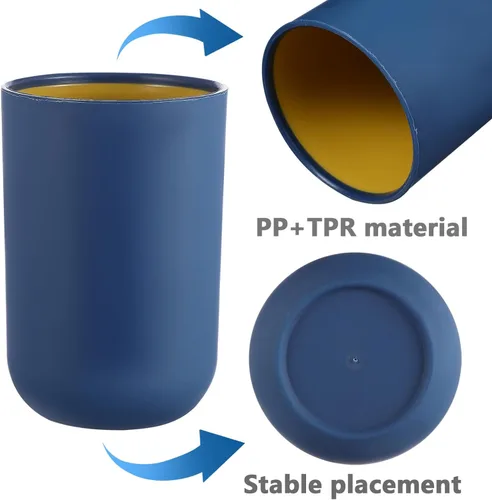 Vista 3 de 4 vasos de lavado para cepillos de dientes, soporte para cepillos de dientes, vaso de plástico, vasos de plástico para baño, tazas de baño