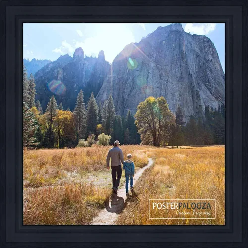 Vista 3 de Poster Palooza 3x3 Inch Contemporary Black Complete Wood Square Picture Frame with UV Acrylic Plexiglass, Foam Board Backing & Hardware Included