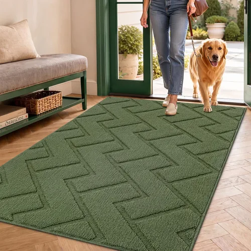 Vista 39 de hicorfe Tapete para puerta delantera para entrada exterior, 20 x 31.5 pulgadas, absorbente, resistente a la suciedad, tapetes de bienvenida