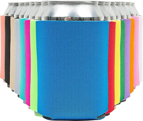 Vista 7 de Fundas enfriadoras de latas de cerveza en blanco (paquete de 14) mangas enfriadoras de latas de cerveza con aislamiento suave – Fundas lisas