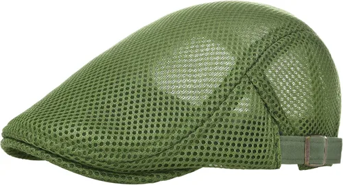 Vista 17 de Hombres Malla Newsboy Gorra plana Ivy Cabbie Newsboy Cap Negro
