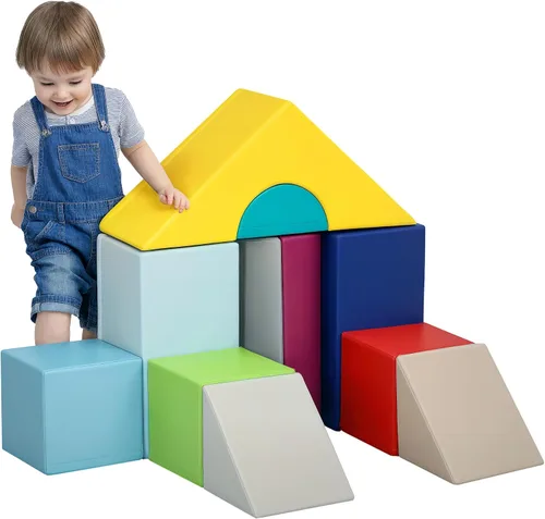 Vista 10 de Soozier Bloques de escalada de espuma para niños pequeños, juego de 11 piezas, surtido Juego de actividades para escalar y gatear, bloques