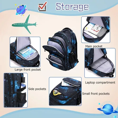 Vista 5 de Mochila con ruedas para niños, 3 unidades, con ruedas, mochila escolar con ruedas y bolsa de almuerzo