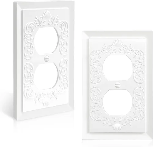 Vista 15 de Placa de cubierta decorativa para interruptor de luz, placas de pared decorativas modernas para GFCI, toma de corriente, interruptor regulador