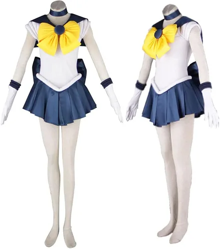 Vista 3 de Ourcosplay Sailor Moon Uranus Tenoh Haruka Cosplay - Juego de 6 piezas