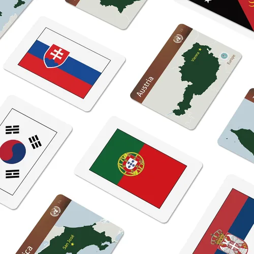 Vista 6 de 242 tarjetas de memoria de la colección completa de banderas de país (versión 2024) Robusto, resistente al agua, tamaño estándar de naipes