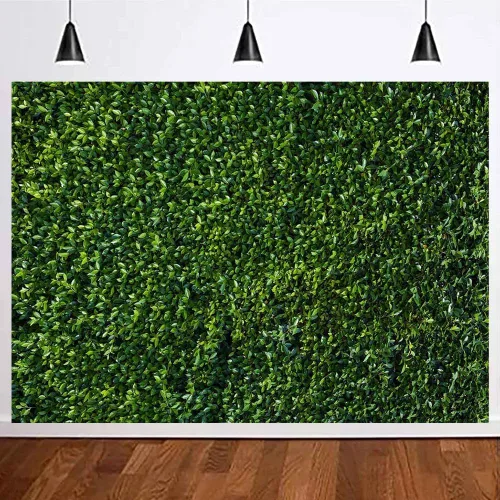 Vista 2 de Pancarta de decoración de hojas verdes de 9 x 6 pies, primavera, naturaleza, seto, planta, boda, safari, fiesta, baby shower, fotografía