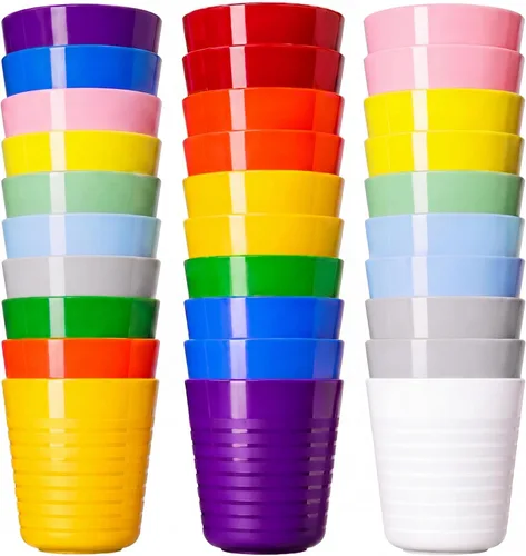 Vista 13 de Eccliy 36 vasos de plástico para niños de 8 onzas, color azul Tonos azules