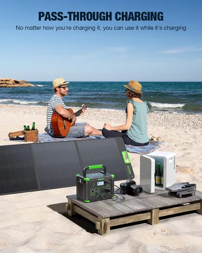 Vista 6 de GRECELL - Generador solar portátil de 1000 W, 999 Wh con salida USB-C PD de 60 W, salida de CA de onda sinusoidal pura de 110 V, batería de litio