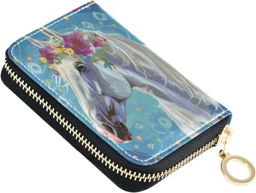 Vista 13 de Tarjetero de Tarjetas de Crédito RFID de Cuero con Cremallera Cartera para Mujeres y Niñas, Color #01, Talla única, Classic