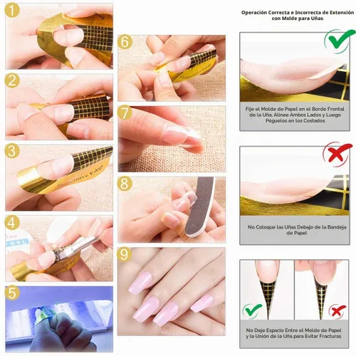 Vista 5 de KINGMAS 100 calcomanías de guía de formas de uñas, números marcados para uñas, calcomanías de uñas acrílicas, puntas de extensión de gel