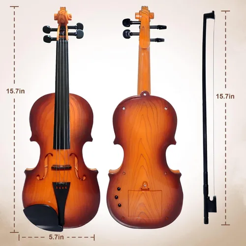 Vista 5 de Juguete de violín de 16 pulgadas para niños, juguetes de violín de 4 cuerdas, instrumentos musicales para niños, instrumento electrónico portátil