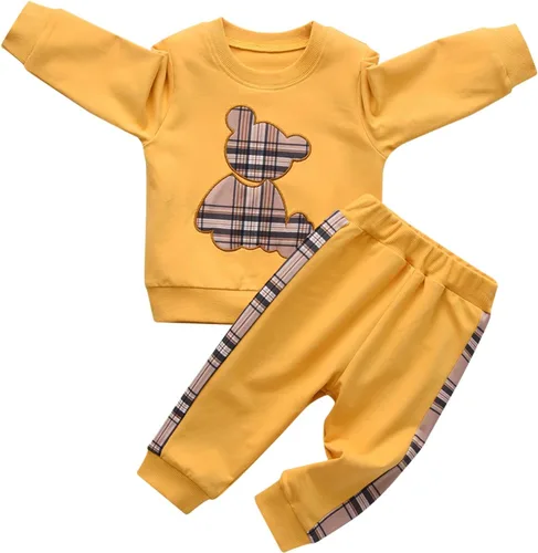 Vista 13 de Ropa de bebé niño niño manga larga con estampado de oso + pantalones deportivos