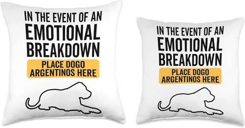 Vista 3 de Funny Dogo Argentinos Gift for Men & Women In Event of Emotional Breakdown-Dog Dogo Argentinos - Almohada de 16 x 16 pulgadas, multicolor